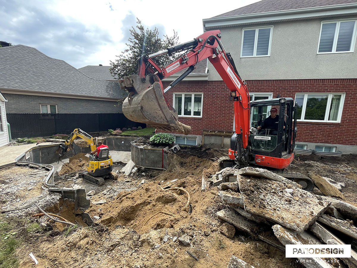 Démolition de piscine creusée par Patio Design inc.