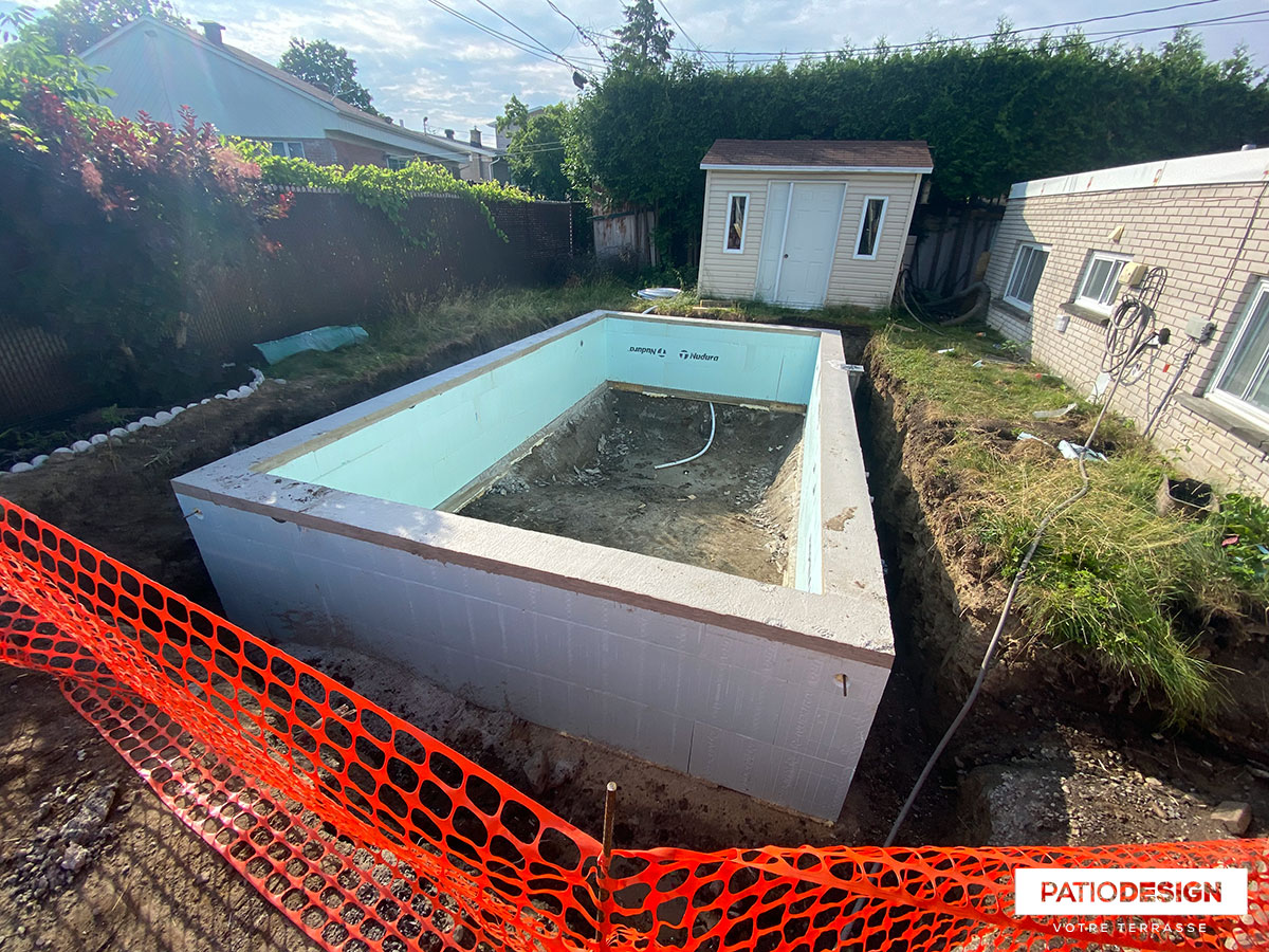 Inground pool Installation by Patio Design inc.