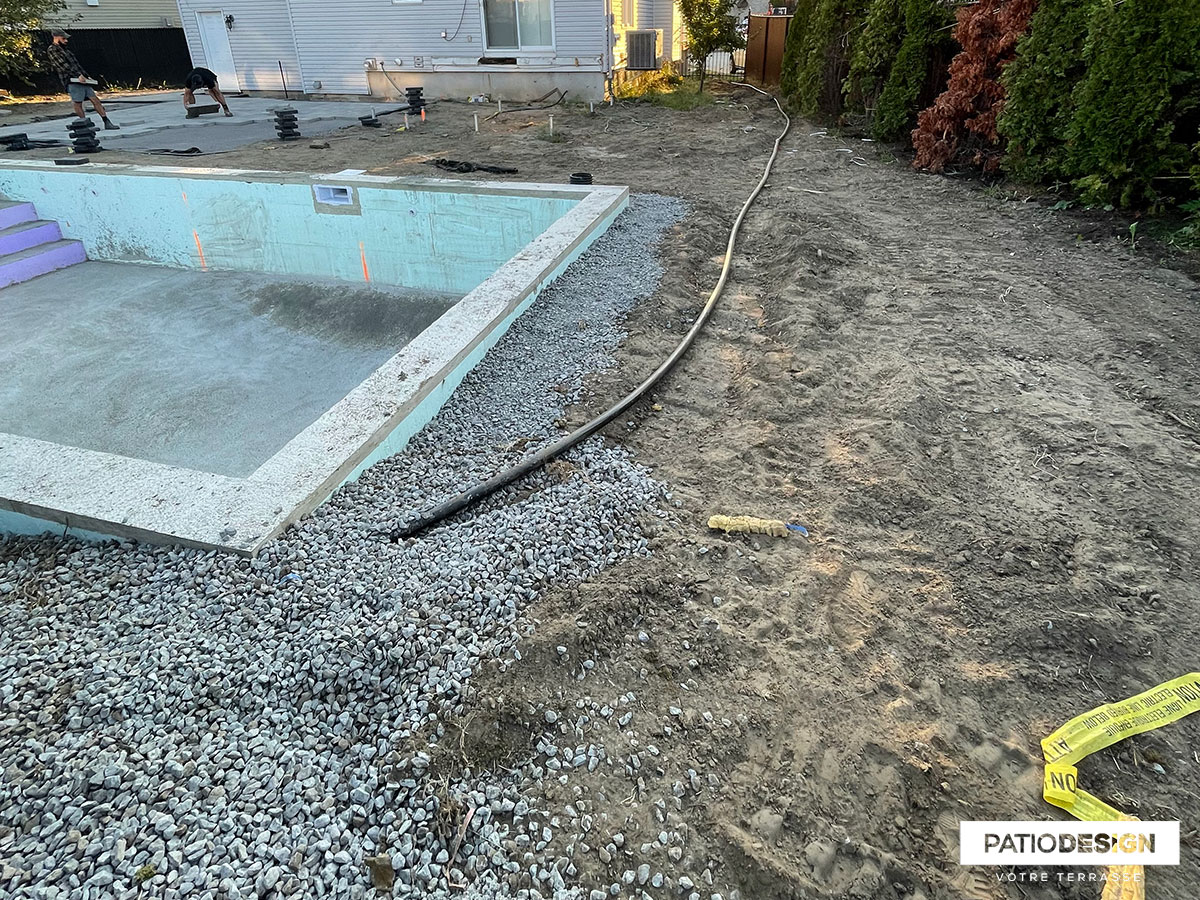Inground pool Installation by Patio Design inc.