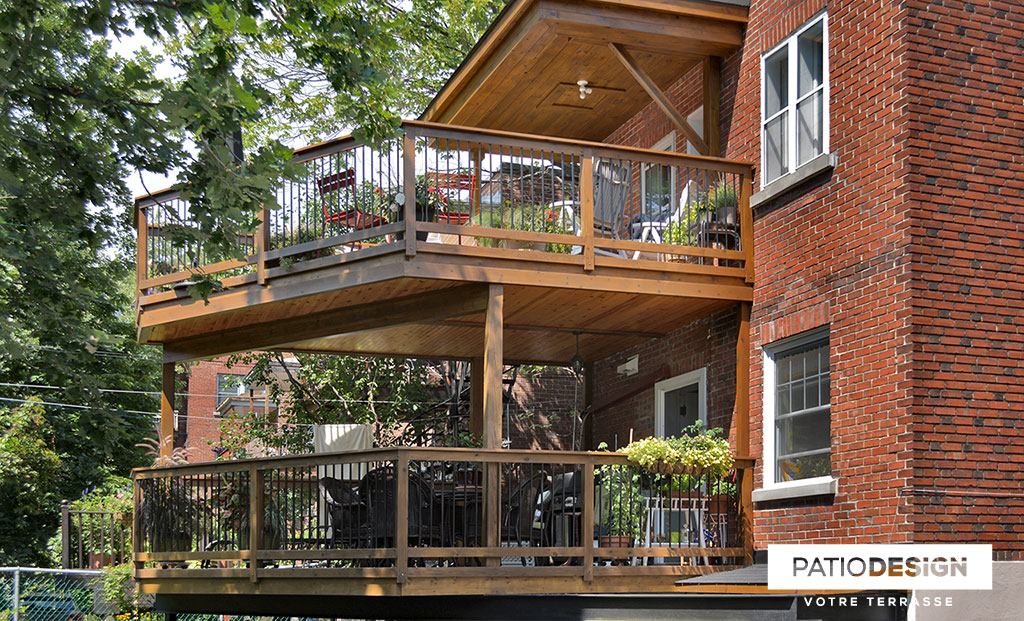 Patio on multiple floors by Patio Design inc.