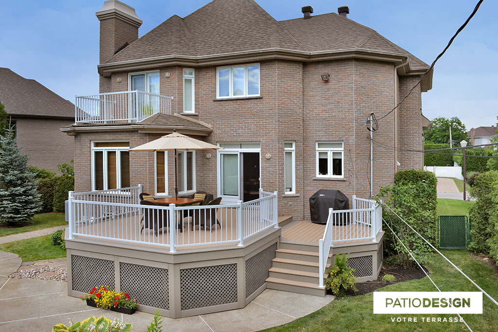 Patio around an inground pool by Patio Design inc.