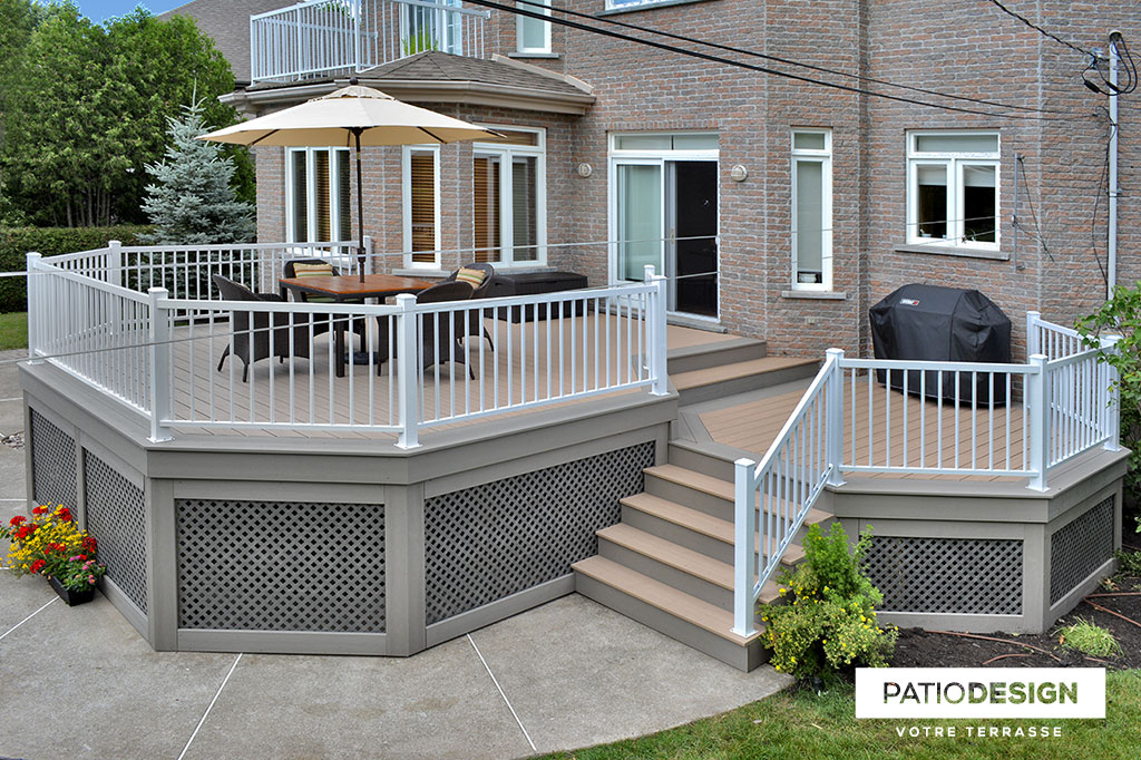 Patio around an inground pool by Patio Design inc.