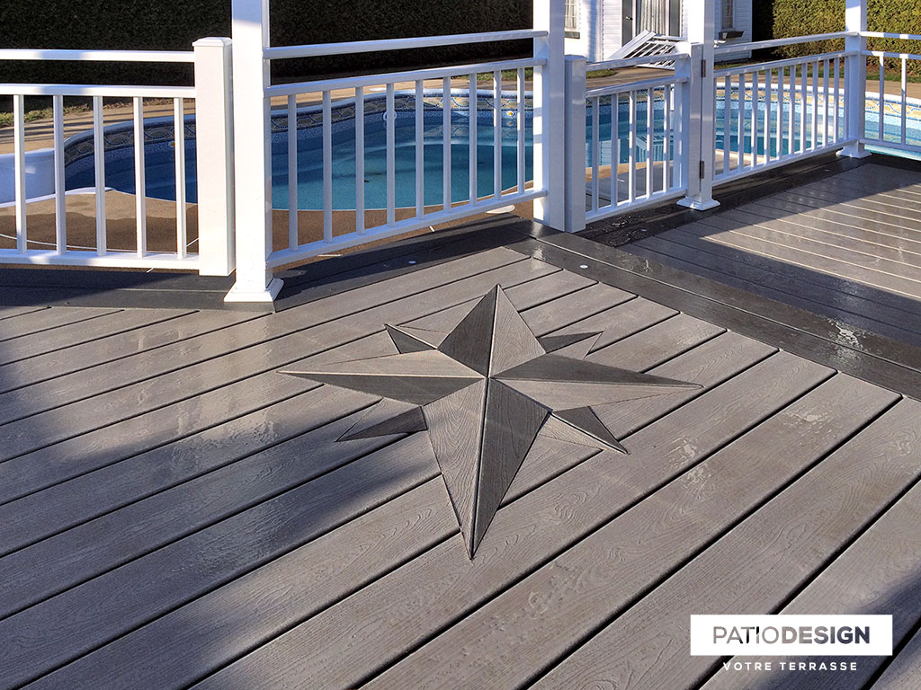 Patio around an inground pool by Patio Design inc.