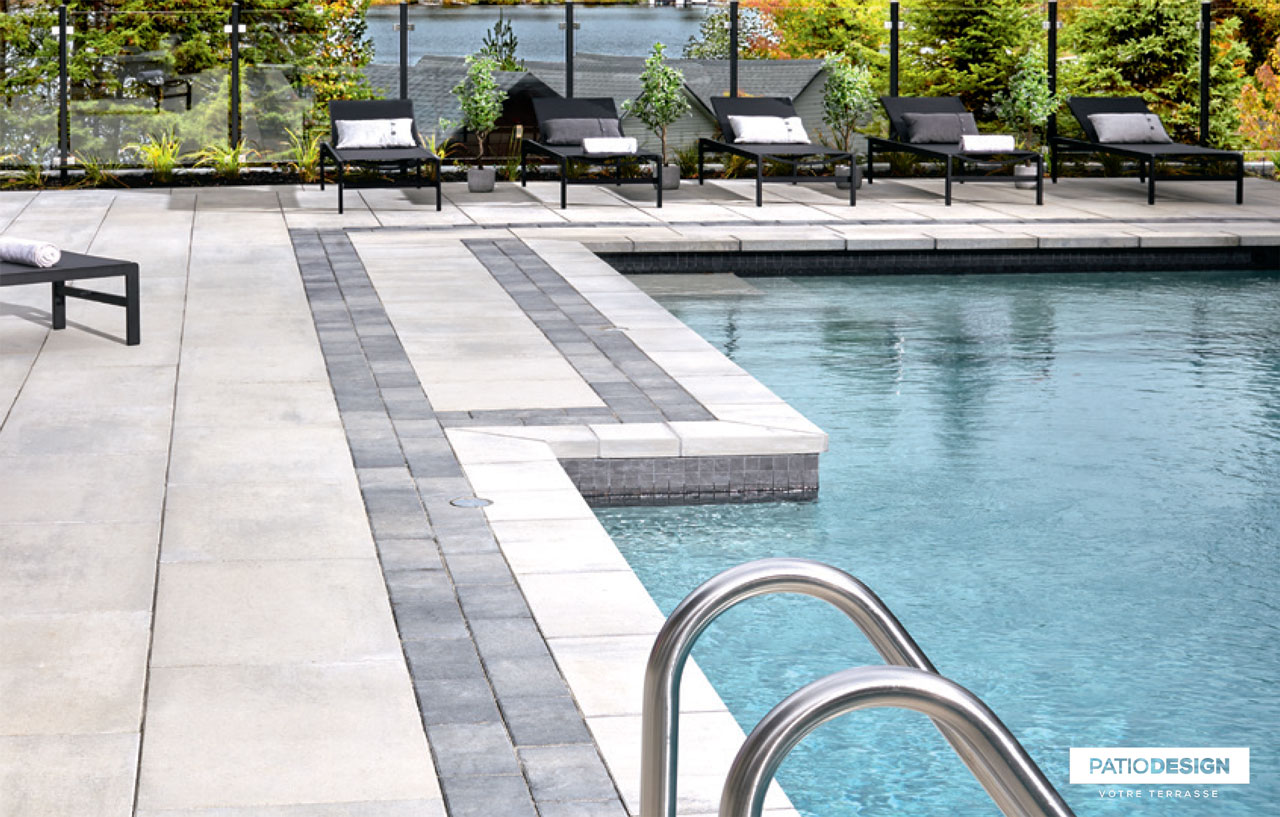 Pavés Permacon Mondrian Plus 60 Petit Rectangle par Patio Design inc.