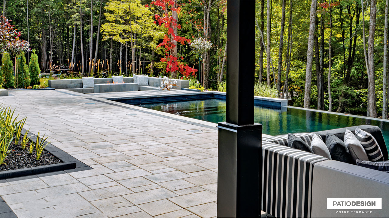 Pavés Permacon Dalles Melville 60, Méga et Bordures Melville par Patio Design inc.